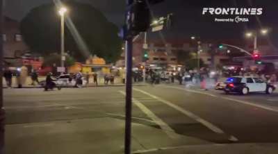 Explosive Device Thrown at LAPD Officer in Downtown LA as Violence Surges