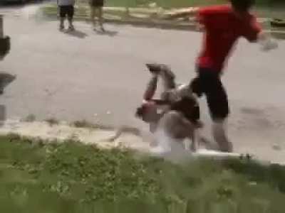 American History X style, fight ending.