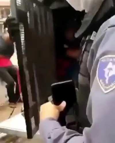 Guy can't catch a brake from the wife, not even when he's getting arrested.