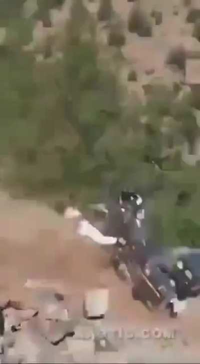 Biker Tries To Transverse Narrow Edge, Loses Balance And Falls