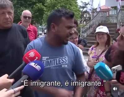Andr&eacute; Ventura confrontado por imigrante.