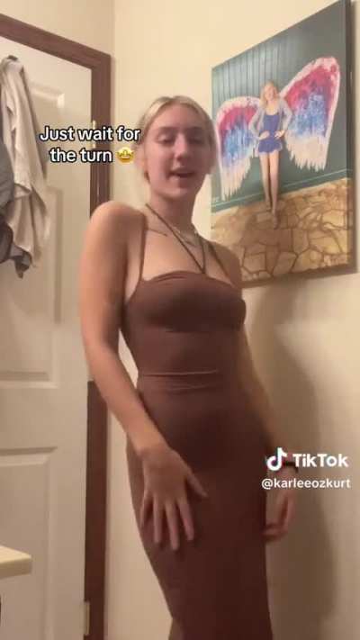 Brown dress hottie