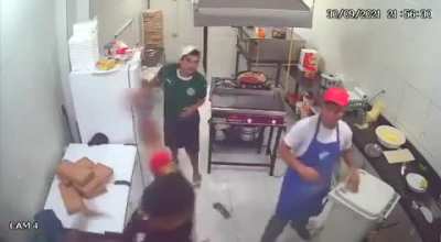 The thief almost ended up as a sieve