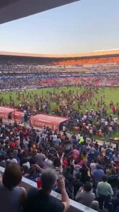 Soccer game in Mexico ends in violence, dozens injured, some likely dead (source in comments)