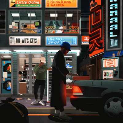 Animated street scene