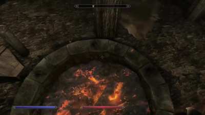 TIL you can level up destruction by jumping in fire..