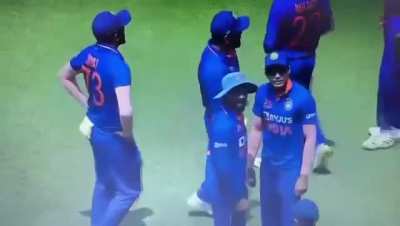 Kohli trying to impress gill with his dance moves, like exotic male birds in the wild do to attract females for mating.
