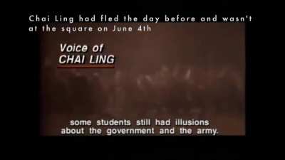 Excerpts of interviews with Tiananmen Square protest leaders Chai Ling, Hou Dejian, and Liu Xiaobo (Nobel Peace Prize laureate)