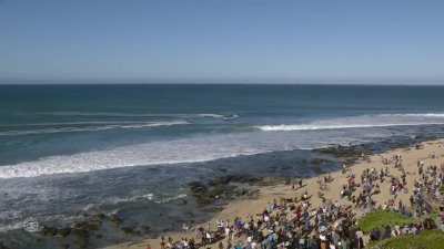 Great white shark attacks Mick Fanning during the 2015 J-Bay Open final