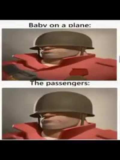 cringe anime meme but the "Funny" is replaced with soldier