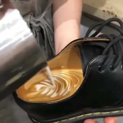 I'm working in a French Caf&eacute; and Danny Ric stopped by for an Aussie style coffee this morning