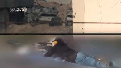 Qassam al-Ghoul sniper uses IDF bullet vs IDF soldier in Khan Yunis.
