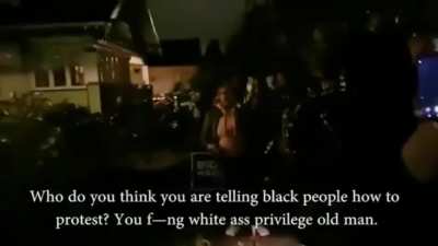 "Asking for people to be peaceful is white supremacy" antifa harass man with Biden sign in his garden - Portland 8th November