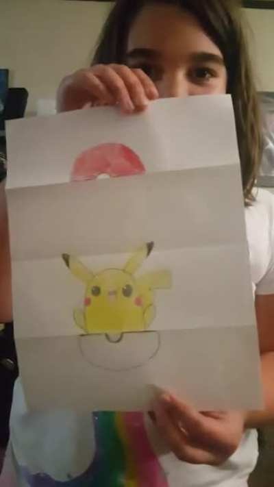 Daughter made a "working pokeball" picture. She was really proud.