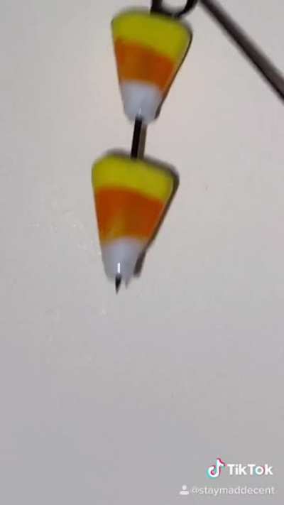 Candy Corn Safety Pin Earrings
