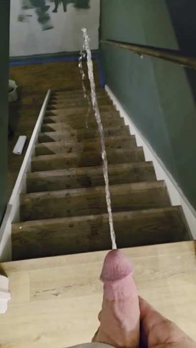 Down the stairs