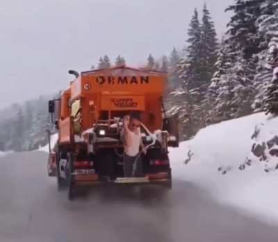 Salt Bae Salting the Roads