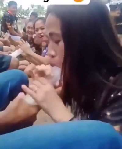 How to Suck Duck Tutorial (Asian Woman Practice Giving Blowjob to a Ice Penis)  