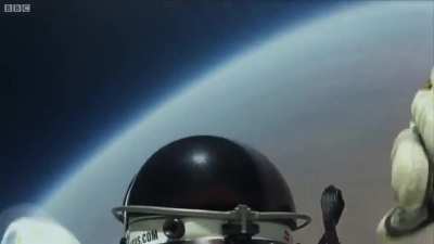 Felix Baumgartner&rsquo;s Jump from the Stratosphere: 39 kilometres (24 miles, 127,952 feet) above sea level, reaching an estimated top speed of 1,357.64 km/h (843.6 mph).