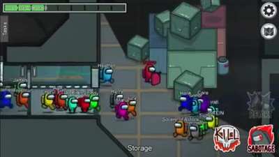 1 impostor vs 100 crewmates (cr&eacute;ditos ao the pixel kingdom)