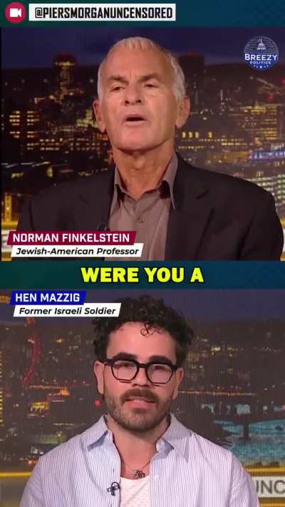 "Were you a propagandist for the Israeli army....? That doesn't make you much different than Goebbels"