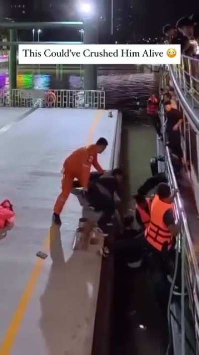 Jumping off a moving boat
