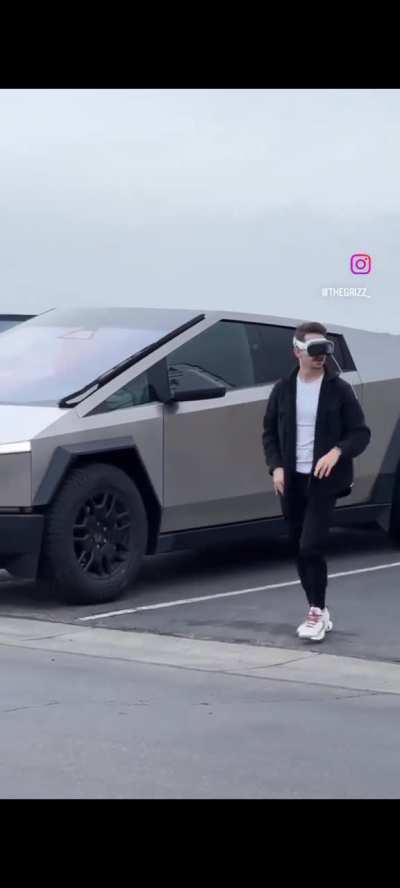 Exiting cybertruck in style