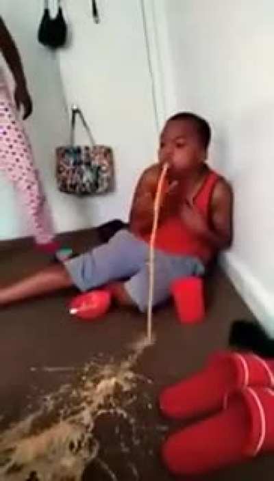 Hitting your son when he is sick