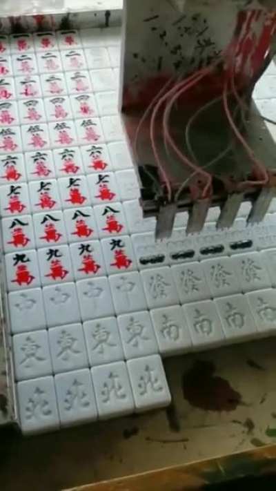 Inking Mahjong tiles