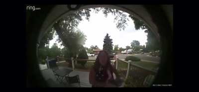 Denver woman destroys a sign in front of a families home and damages their ring camera.