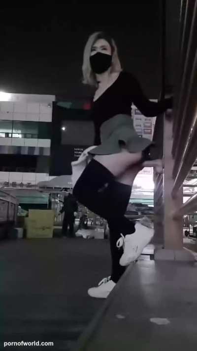 Suction Dildo in Public