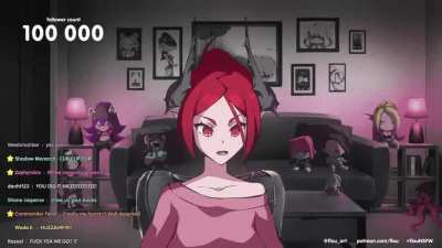 Congratulate her for 100k! (flou)