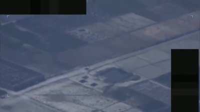 An F-16 fighter jet doing a high-speed low pass over a car as a "show of force"