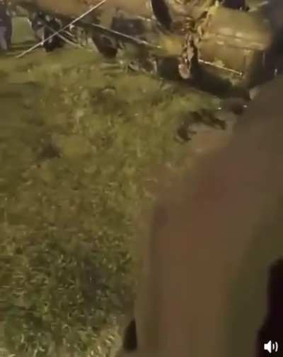 Lifting a car from the river