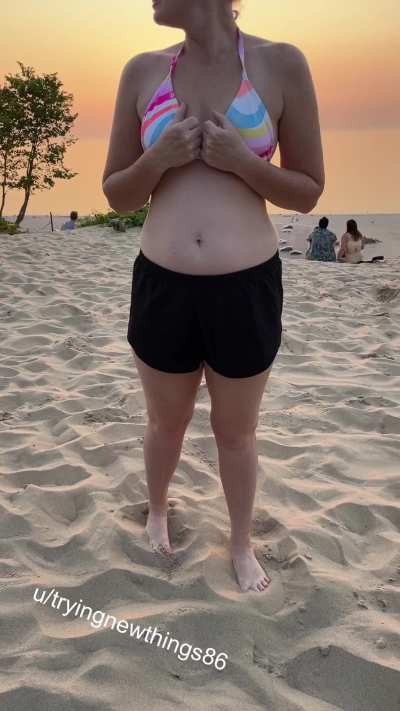 Flashing at sunset