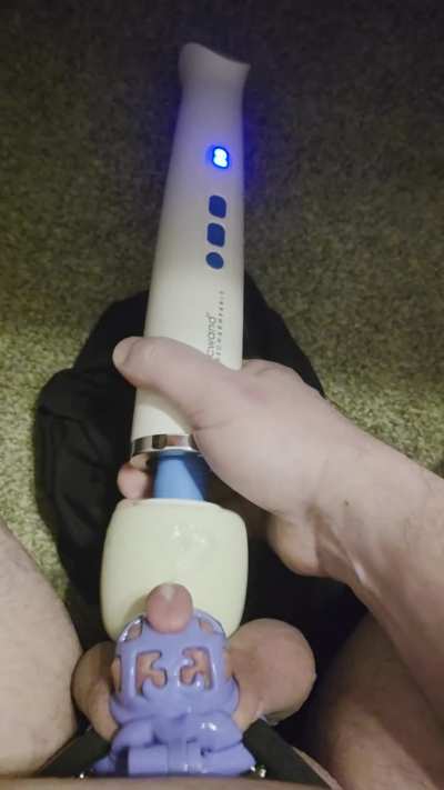 Small cage, big cum!