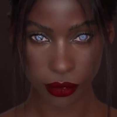 Jalicia Nightengale and her natural blue eyes