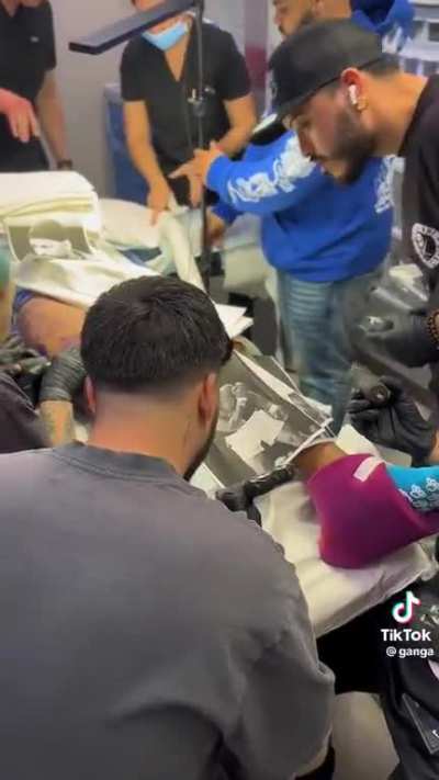 Lord Mariano going under anaesthesia to get tattoos all over his leg