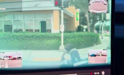 Guy doesn&rsquo;t yield before turning and falls off his bike&hellip;