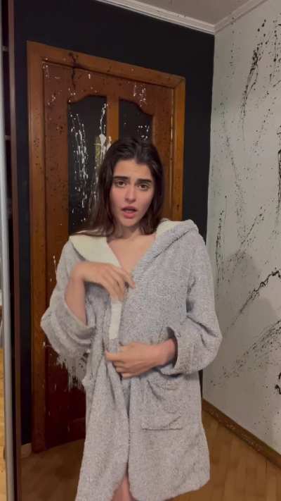 My good students are allowed to look under the bathrobe