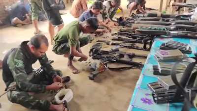Palaw People's Defense Force (PDF Rebels/Palaw is a town in Tanintharyi Region) Getting Equipped, Fighting the Myanmar/Burmese Junta, and Evacuating Civilians [Music from Source; probably takes place between late December 2024-early January 2025]