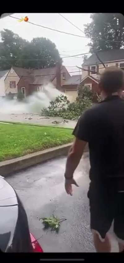 Aftermath of hurricane passing through New Jersey