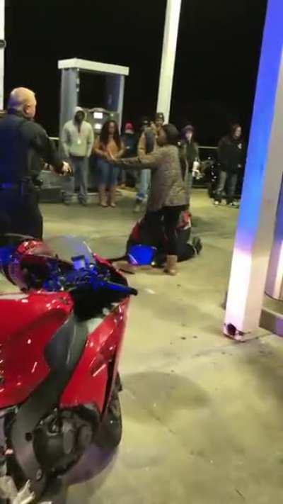 Police chase down biker