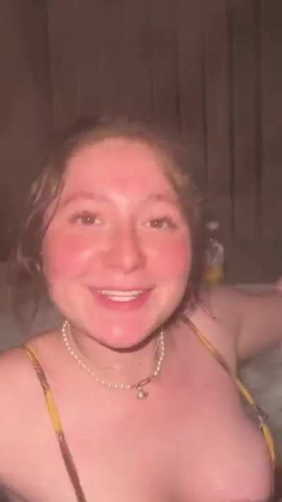Emma Kenney in a hot tube