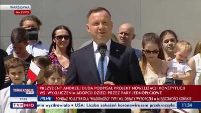 Duda prawie zapomina co mu kazali powiedzieć