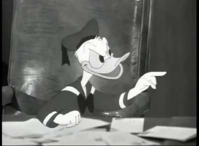 Donald Duck picks a fight with Clarence Nash (his own voice actor) in a 1956 episode of "The Wonderful World of Disney"