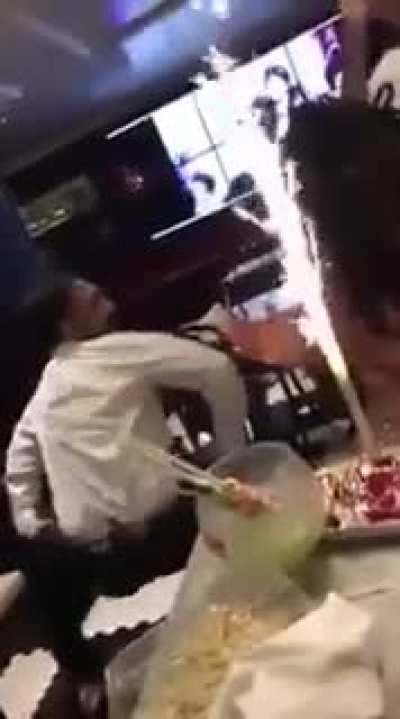 Was not expecting the waiter to pull out those moves