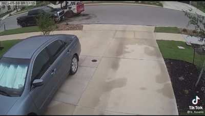 Bobcat driver rams into a parked truck