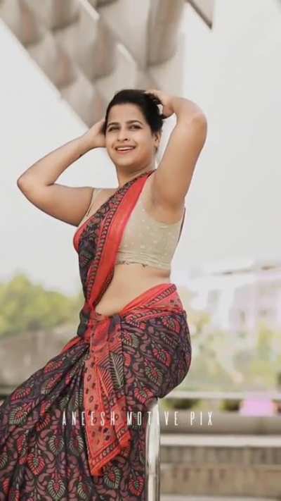 Sadhika Armpit and Saree Navel 