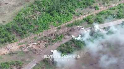 UA 54th Mechanized Brigade's "Battalion K-2" UAV team posted full-length video of a failed Russian assault, which ended with the destruction of the enemy's armored vehicles. (See comments for Youtube version w/ subtitles) Published August 22, 2024